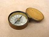 Small Victorian brass cased pocket compass circa 1880.